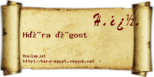 Héra Ágost névjegykártya